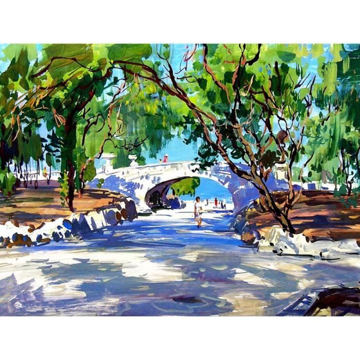 Feelive Ville Peinture Numero Pour Adulte, DIY Paysage