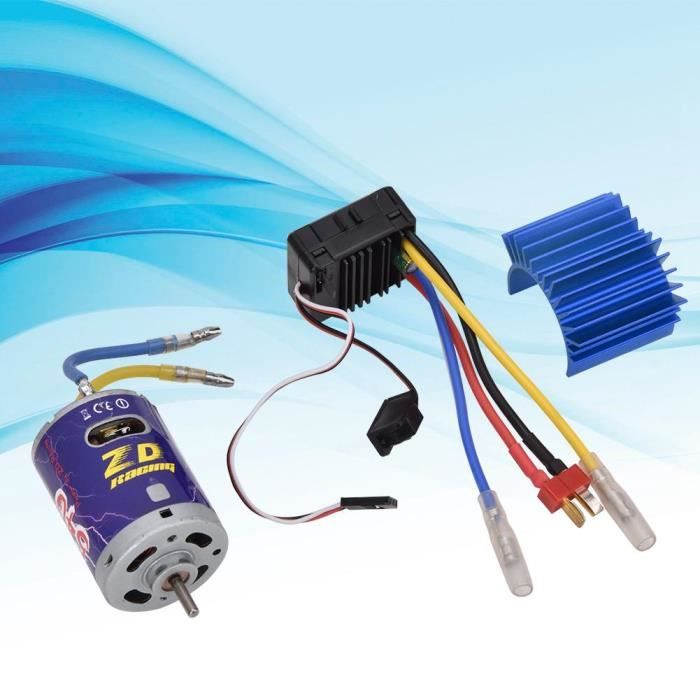 Moteur RC et ESC, moteur brossé 540, boîtier en acier inoxydable, 3 emplacements, moteur haute torsion et ESC, pour voiture télécommandée Axial SCX10