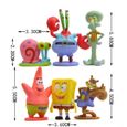 Figurines Bob l'éponge Patrick Star Octopus en PVC - Lot de 6 - Jouets pour enfants - Cadeaux de Noël-1