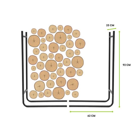 Range Bûches Extensible Oxeo - Acier époxy, Modulable, Pour Intérieur/extérieur