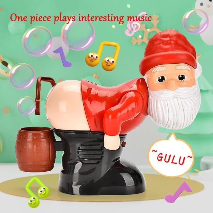 Machine à Bulles Père Noël Péteur – Jouet Noël Drôle Avec Musique, Lumières Et Bulles De Savon