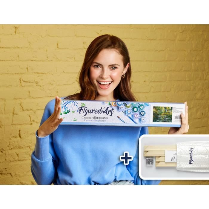 Figured'Art Peinture Par Numu00e9ro Adulte Fleur Blanche - Kit De Loisir Cru00e9atif DIY Numu00e9ro D'Art - 40x50cm Sans Chu00e2ssis