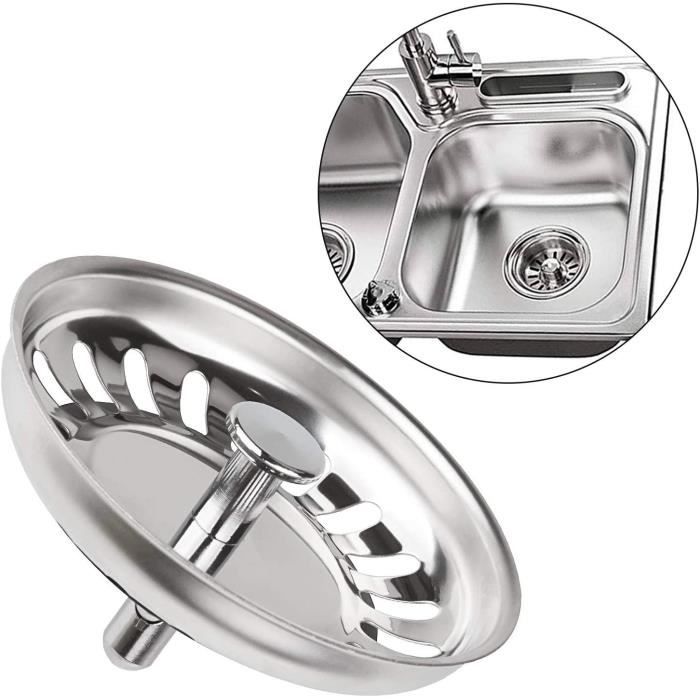Lot De 2 Filtres Pour évier Cuisine - Acier Inoxydable 304, Diamètre 79/82mm - Anti-bouchage