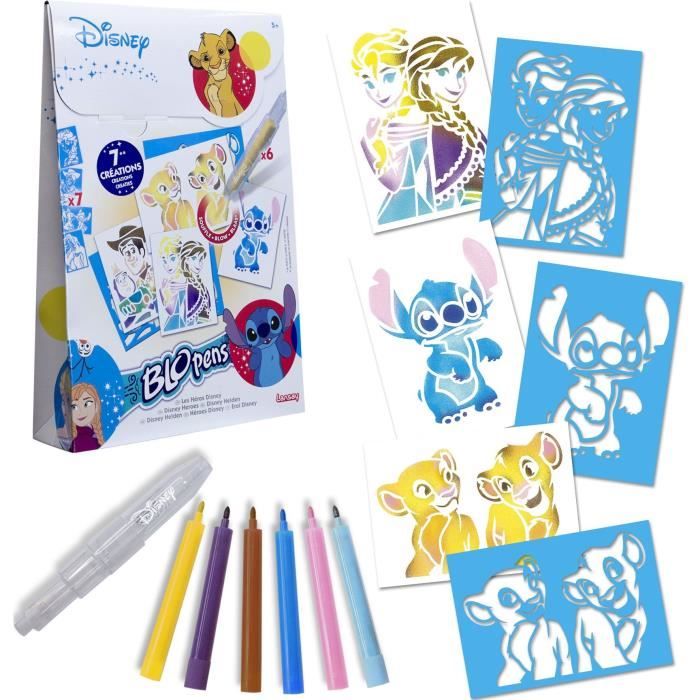 Lansay - BLOPENS - 3 Packs de mini blopens - Para niños desde 4 años - Kit de dibujos y colorear creativo con efecto aerógrafo - 12 mini rotuladores y 30 mini plantillas reutilizables