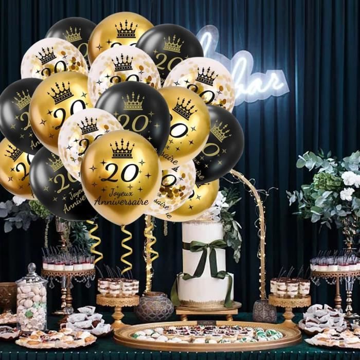 Decoration Anniversaire 50 Ans Homme Femme, Noir Et Argent Ballon Anniversaire 50 Ans Adultes, Bannière Joyeux Anniversaire, [u7447] - Maison