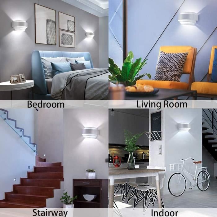 Led Appliques Murales Intérieur Up Down Applique Murale Moderne Blanc ...