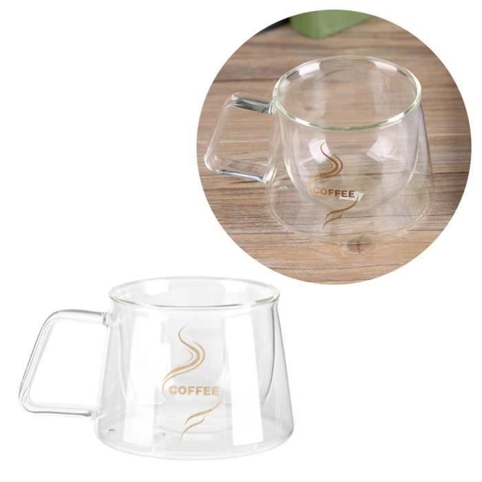 Lot de 4 tasses à café en verre borosilicate transparent isolé double paroi  pour la maison, la cuisine, le bureau.150ml - Cdiscount Maison