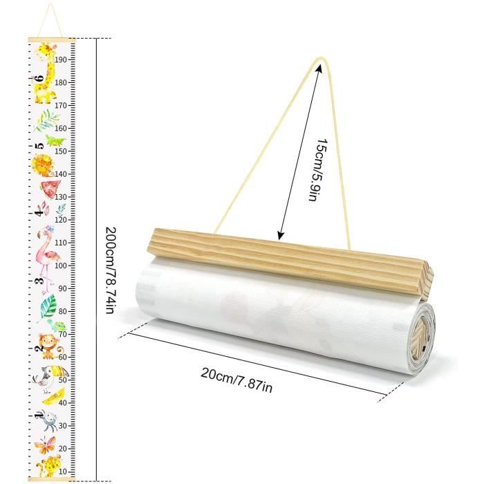 Règle Croissance Murale Toise Enfant Girafe 60-180cm - Règle Murale EVA Avec Aimants - Décorative Et Pratique - Marqueur Inclus Tableau Hauteur Girafe Bébé