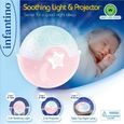 Infantino Soothing Light & Projector rose - Projecto Lampe, veilleuse projecteur 3 en 1 évolutive - Détecteur des pleurs de bébé et -2
