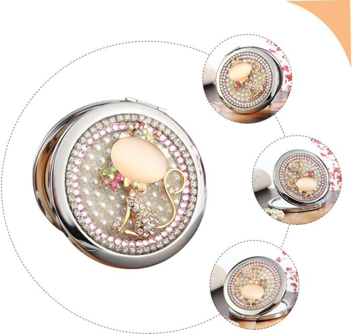 Ipetboom 2 Pièces Miroir De Pliant Miroir Double Face Miroir De Voyage