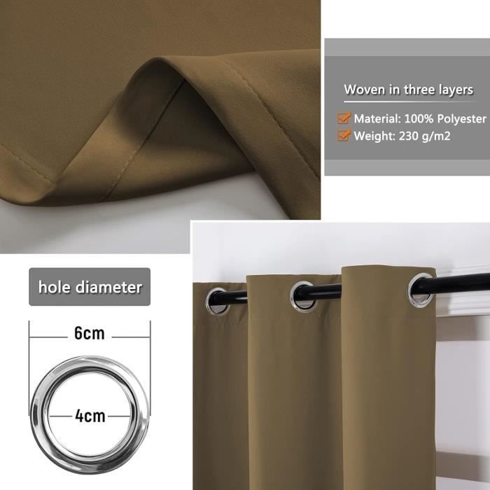 Rideau Occultant Extérieur Avec Oeillets - Imperméable Et Thermique Pour Jardin, Balcon