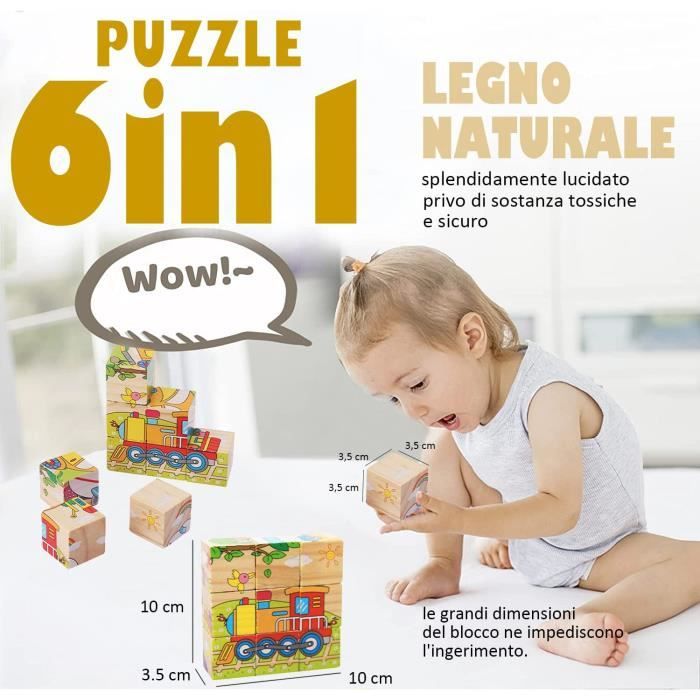 Infant Jigsaw Puzzle Jouet Bois Blocs de construction tridimensionnels  Assemblée numérique Éducation de la petite enfance Enfants Bébé 1-3 Garçons  et filles