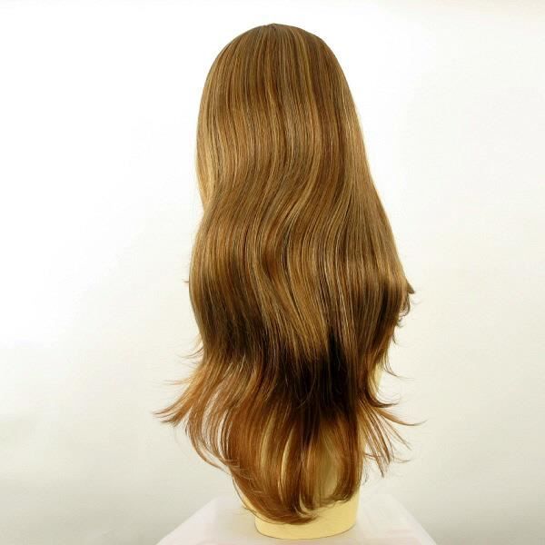 Perruque Longue Femme TANIA - Châtain Cuivré Mèches Blond Clair - Synthétique - Bonnet Moyen - Neuf Avec étiquettes