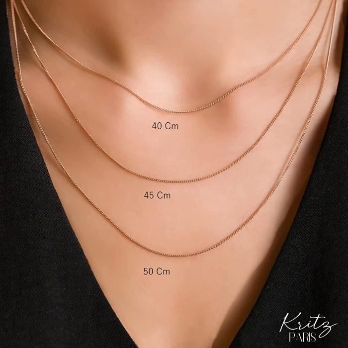 Chaîne Femme Maille Gourmette Fine 1,5 Mm Plaqué Argent Collier