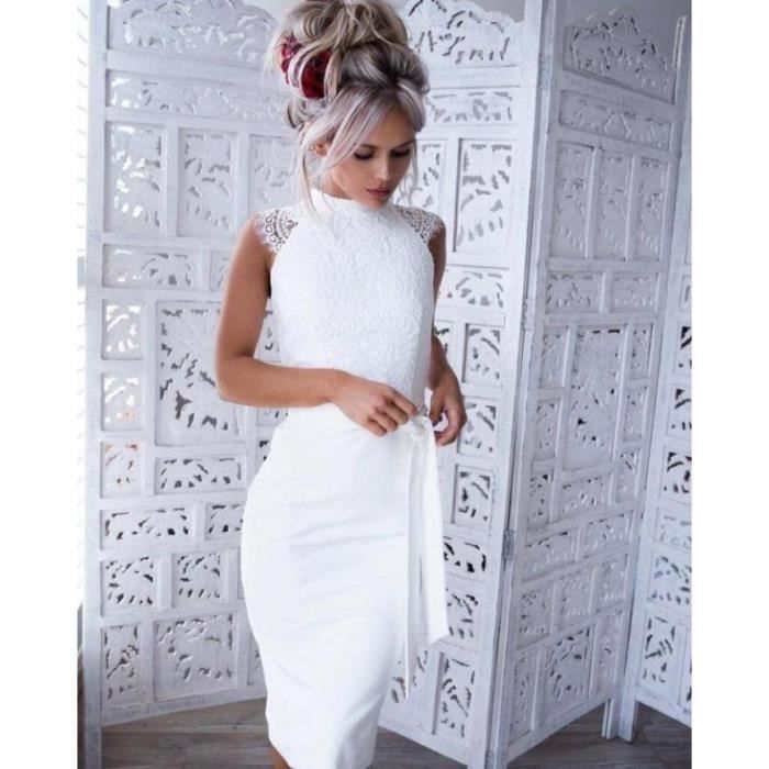 Robe de online cocktail blanche dentelle