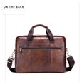 PORTE-DOCUMENTS - SERVIETTE - ATTACHE-CASE,Hommes porte Documents avocat en cuir véritable sac à main Vintage sacoche - Black #A-3