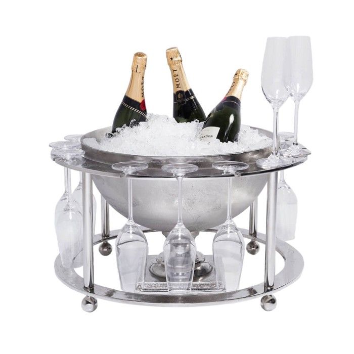Seau à Champagne Inox Noir Mat XXL - Vasque à Glace Avec Poignées Space Home 21,5cm
