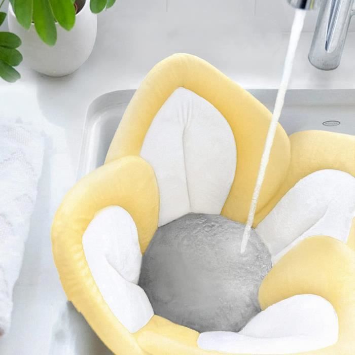 Siduytin Coussin Bain Bébé Maille Antidérapant - Siège Confortable Pour Baignoire 80cm Jaune