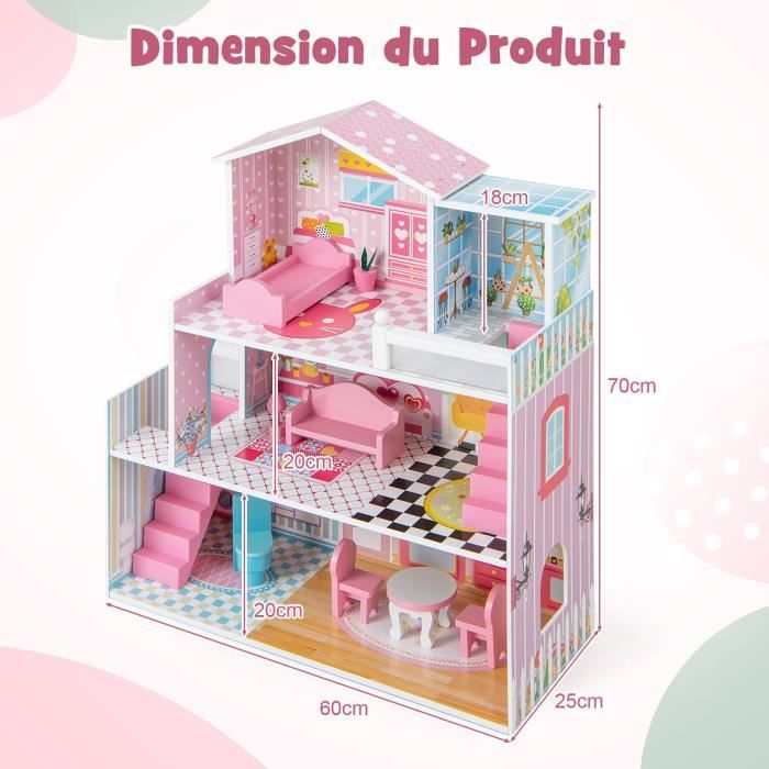 Pinypon Maison Mallette Rose - Maison De Poupée Pliable Avec Accessoires - Figurines Incluses - Dès 4 Ans