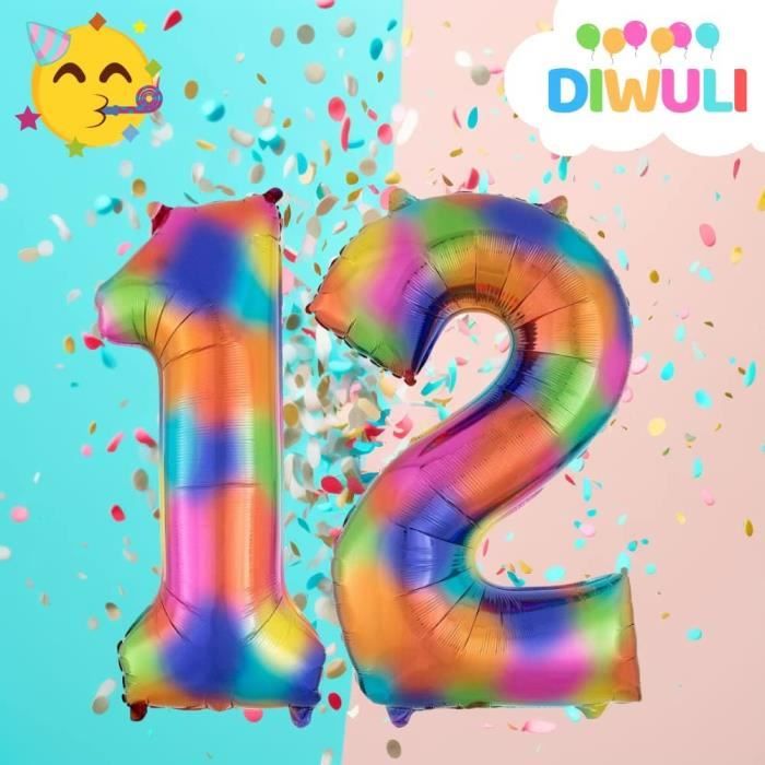 Ballon 12 Ans Anniversaire Filles, Decoration De Fête D'Anniversaire 12