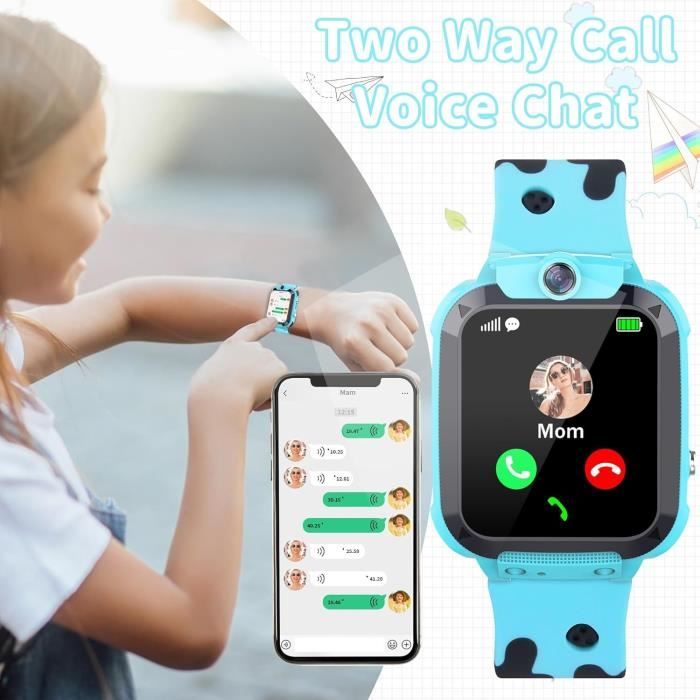 Montre GPS Enfant Tracker Montre Connectée Enfant Téléphone Smartwatch pour  Enfant avec SOS Caméra Réveil Appel, Cadeau d'anni[644] - Cdiscount  Téléphonie