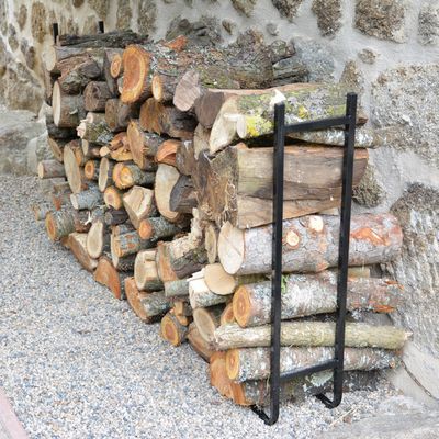 OXEO Range Bûches Extensible En Acier - Stockage Bois De Chauffage Extérieur Modulable Grande Capacité