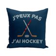 Housse de Coussin Bleu 40x40 cm J'Peux Pas J'ai Hockey Sport Canada Hiver-0