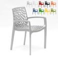 Chaise en polypropylène accoudoirs jardin café Grand Soleil Gruvyer Arm, Couleur: Gris-0