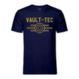 T-shirt Homme Col Rond Bleu Vault-Tec Geek Jeux Video Dystopie Science Fiction-0