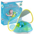LECOO Flotteur de Bébé danneau Gonflable - Danneau - Avec Pare-Soleil Amovible - PVC écologique - Vert