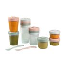 BEABA BÉABA - Lot 12 Portions Conservation et 2 Cuillères Silicone - Pack 1er Repas - Eucalyptus