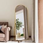 Miroir sur Pied - DREAMMESPACE - 165x60cm - Cadre en Métal Doré - Design Élégant - Utilisation Intérieure