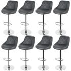 Tabourets de Bar - JEOBEST - Lot de 8 - Similicuir - Gris - Design Moderne