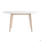 Miliboo - Table ovale blanche et bois clair L150 LEENA