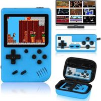 Boîte de double bleu - Mini console de jeu vidéo portable rétro, 400 jeux intégrés, sortie AV, écran LCD 3.0