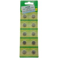 AG6 (LR69, LR920, LR921 370, 371) 1.5V Alkaline Pack de piles bouton de 10