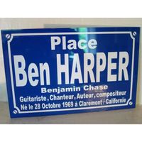 Place Ben HARPER cadeau /objet collector pour fan - PLAQUE DE RUE série limitée 