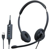 Cleyver - Casque Filaire Stéréo UC, Micro Antibruit, Son HD Large Bande, Commandes Intuitives, PC, Mac, Version Duo - ODHC65USB