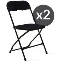 Chaises pliantes noires - Lot de 2 chaises pliables