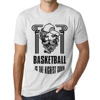 Homme Tee-Shirt Le Basket-Ball Est Le Bien Suprême – Basketball Is The Highest Good – T-Shirt Vintage Blanc