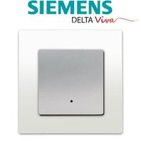 Siemens - Va et Vient à Voyant  Silver Delta Viva + Plaque Blanc