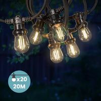 Guirlande Guinguette 20M Filament LED 20 Bulbes