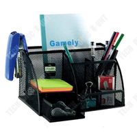 TD® Set de bureau avec 5 Emplacements Papeterie/Stylos/Crayons/Organisateur de Bureau/Fournitures De Bureau/Boîte à Crayons Noir