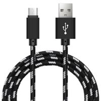 Chargeur pour Xiaomi Redmi 12C / 10A Câble Micro USB Tressé Renforcé Charge / Synchro Données Noir 1m