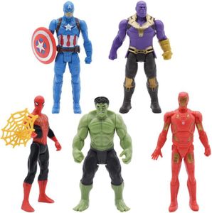 FIGURINE - PERSONNAGE Marvel Avengers Endgame Titan Heroes Collection, ensemble de 5, Captain America, Iron Man, Thanos, Hulk, jouets pour enfants