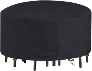 HOUSSE MEUBLE JARDIN  Noir Housse Salon de Jardin,80x70cm(31x27in) Ronde