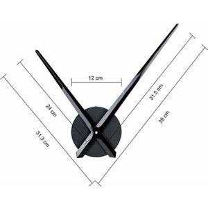 Grande Horloge Murale Noire - Longues Aiguilles - Design Moderne