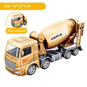 VOITURE - CAMION Camion de ciment - Tracteur jouet grue voitures pour garçons, véhicule de Construction, camion à benne bascul