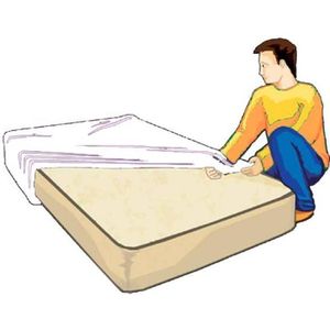 PROTÈGE MATELAS  Housse de protection pour matelas 2 places Blanc