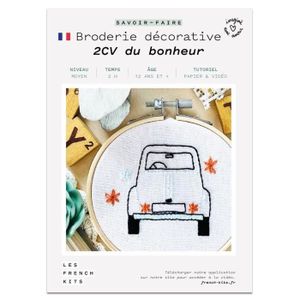 JEU DE MODE - COUTURE - STYLISME Kit de couture et broderie French Kits - 2CV du bonheur - Niveau Moyen - 7 pièces